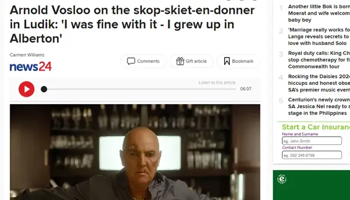 News24 interview with actor Arnold Vosloo about the series Ludik