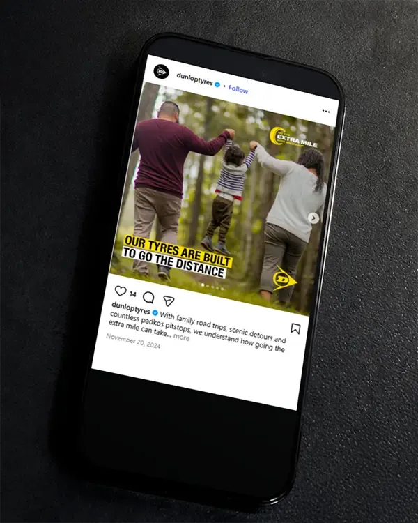 Dunlop Go The Extra Mile Instagram carousel post
