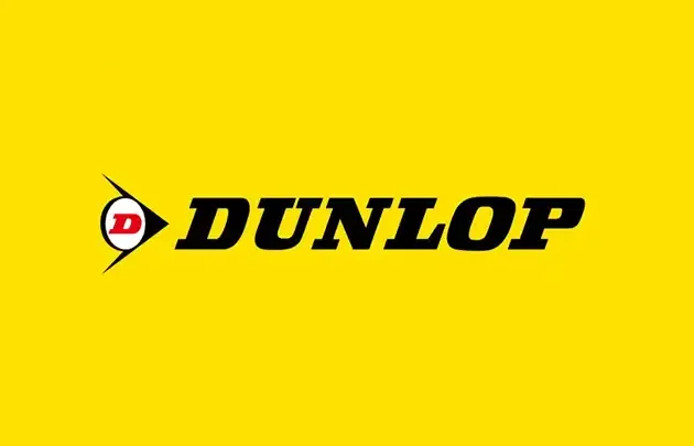 Dunlop logo on a yellow background