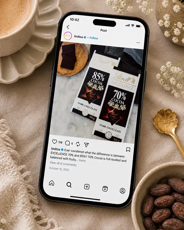 Lindt South Africa social media post