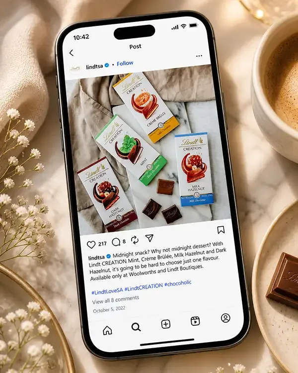 Second Lindt South Africa social media post